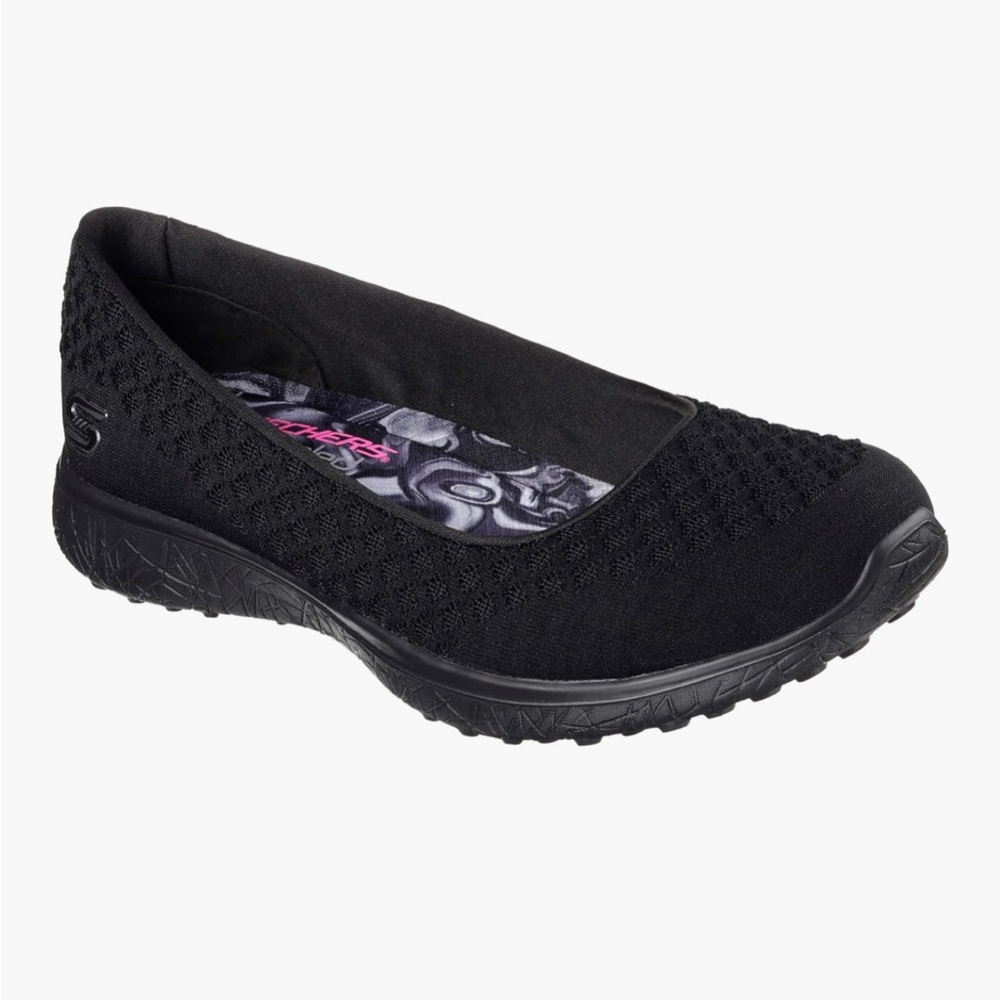 Skechers Black Microburst One Up Flats Comfortable Loafers Sz 11